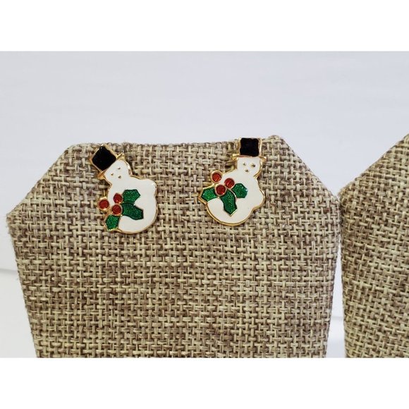 2 for $10 🎈 Set of 3 Pierced Christmas Holiday Earrings Santa Snowman Tree - Picture 4 of 8